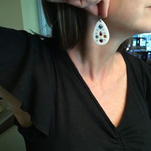Retro crystal drop earrings